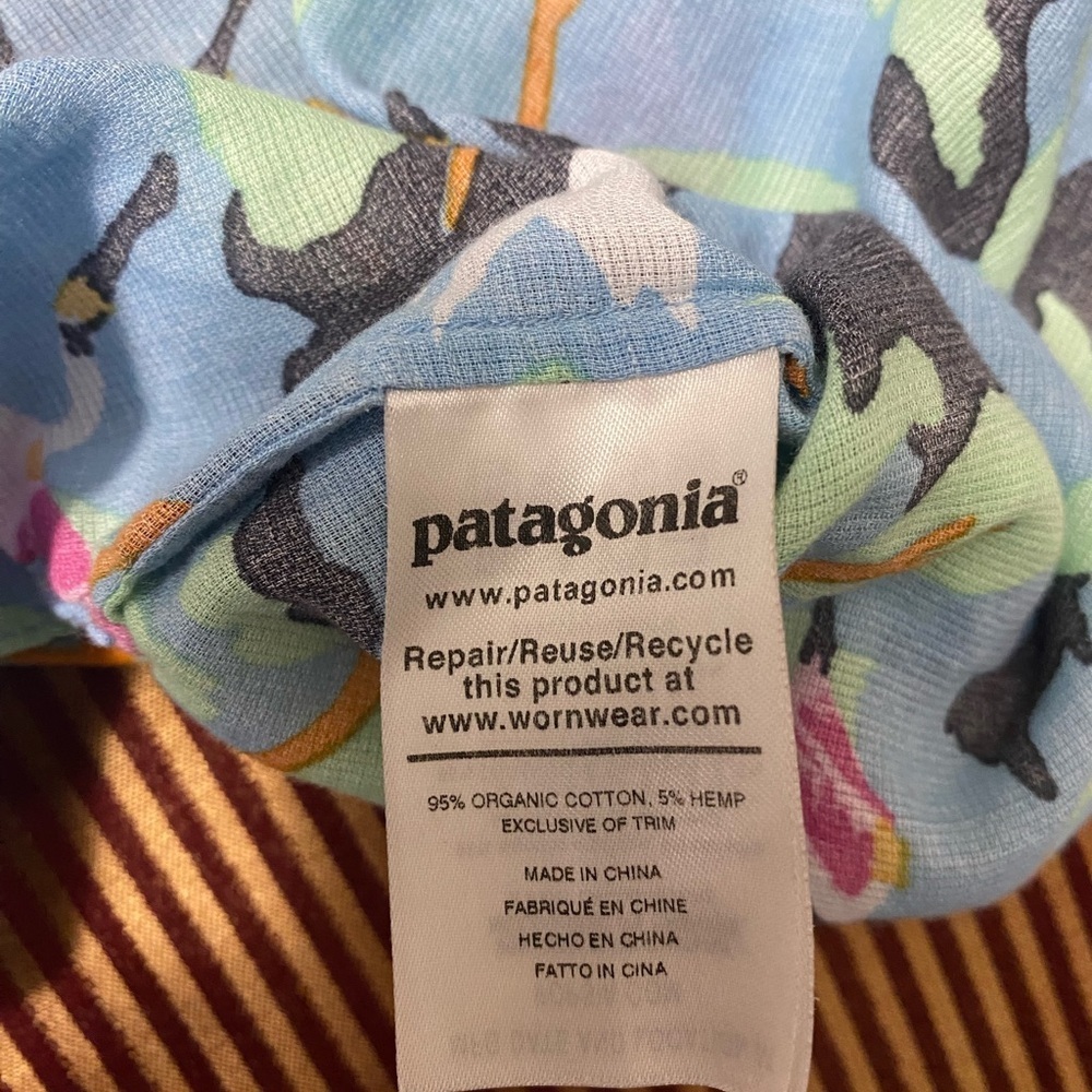 Patagonia vintage Tropical Bird Heron Crane Short Sleeve Shirt size L - Picture 4 of 6